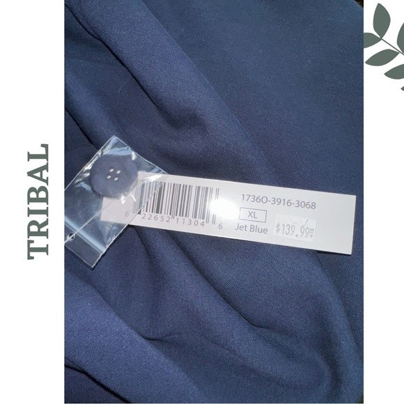 Tribal Navy  Knit Single Breasted Blazer Contrast Stripe Lining White Size XL - Picture 7 of 8